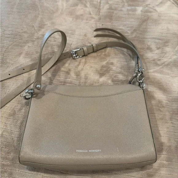 Rebecca Minkoff Elegant Taupe Leather Crossbody Bag - Picture 2 of 3
